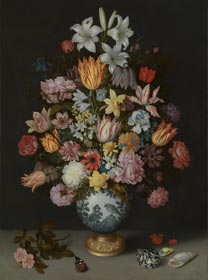 Ambrosius Bosschaert the Elder, A Still Life of Flowers in a Wan-Li Vase, 1609-10