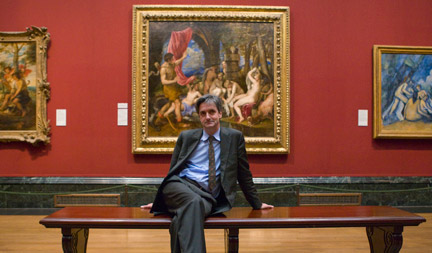 Dr Nicholas Penny in front of Diana and Actaeon