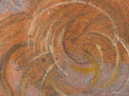 Photomicrograph detail of 'The Virgin and Child with an Angel'