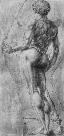 Gossart, drawing after the Hellenistic gilded bronze statue of Hercules