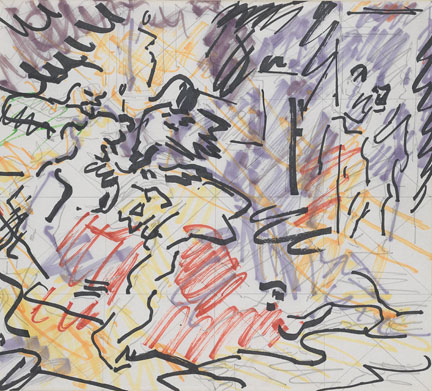 Frank Auerbach, Drawing after Rubens's 'Samson and Delilah', 1984