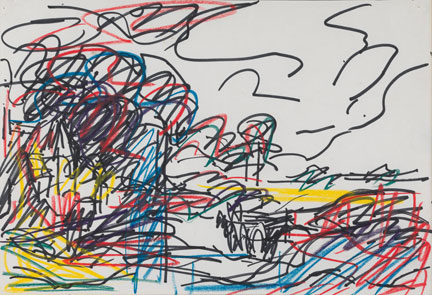 Frank Auerbach, Drawing after Constable's 'The Hay Wain', 1984