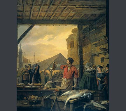 Ignatius Josephus Van Regemorter, ‘The Antwerp Fishmarket’, 1827. Rijksmuseum, Amsterdam.