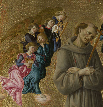 Detail from Sandro Botticelli, ‘Saint Francis of Assisi with Angels’, about 1475-80