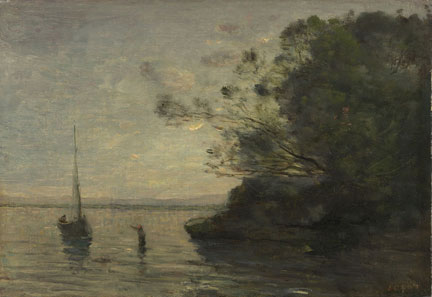 Jean-Baptiste-Camille Corot, Evening on the Lake, about 1858