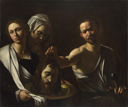 Michelangelo Merisi da Caravaggio, Salome receives the Head of John the Baptist, 1607-10