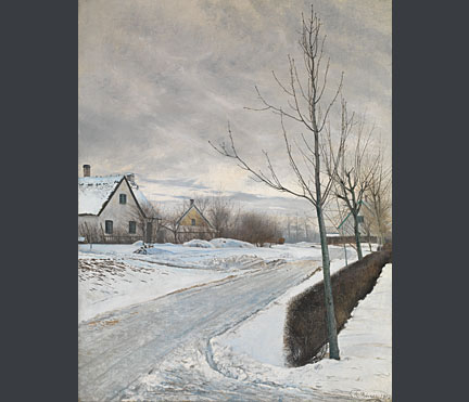Laurits Andersen, Ring Road in the Village of Baldersbronde (Winter Day), 1912