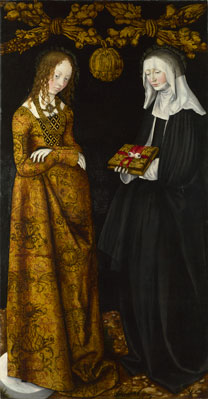 Lucas Cranach the Elder, ‘Saints Christina and Ottilia’, 1506, NG6511.2