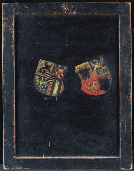 fig. 7 Detail of NG6538, Johann the Steadfast (reverse of panel showing coat of arms)