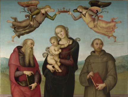 Detail from Perugino, 'The Virgin and Child with Saints Jerome and Francis', probably about 1507-15