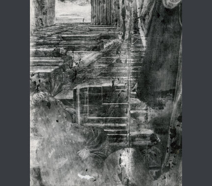X-ray detail of Verrocchio's 'Ruskin Madonna'.