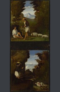 Andrea Previtali, 'Scenes from Tebaldeo's Eclogues: The Story of Damon', about 1510