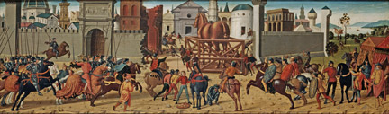 Biagio di Antonio: 'The Siege of Troy, The Wooden Horse'.