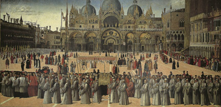 Gentile Bellini: 'A Procession in Piazza San Marco'.