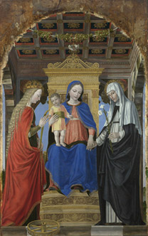 Ambrogio Bergognone: 'Virgin and Child with Saints'.