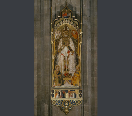 Giovanni del Biondo: 'Saint Zenobius Enthroned with Saints Eugenius and Crescentius'.