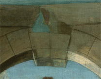 Sandro Botticelli: Detail showing central dropping keystone from 'The Adoration of the Kings'.