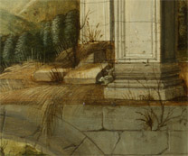 Sandro Botticelli: Detail showing weeds in the ruin from 'The Adoration of the Kings'.
