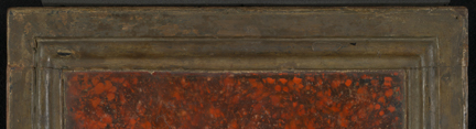 Jan van Eyck: 'Margaret, the Artist's Wife', 1439, detail of the upper frame moulding on the reverse