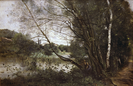 Corot, 'Ville d’Avray. Lake with the Leaning Tree Trunk'