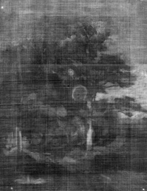 X-ray photograph of Corot, 'Monsieur Pivot on Horseback', about 1853