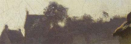 Detail from Corot, 'Peasants under the Trees at Dawn', about 1840-5