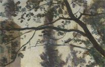 Detail from Corot, 'Peasants under the Trees at Dawn', about 1840-5