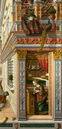 Carlo Crivelli: Detail from 'The Annunciation, with Saint Emidius'.