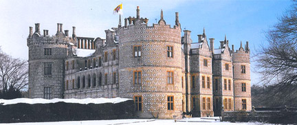 Longford castle in the snow