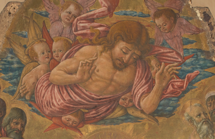 fig.6 Detail of the foreshortened figure of Christ in NG 1155
