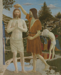 Fig. 11 Detail of landscape in Piero della Francesca, 'The Baptism of Christ', 1450s NG 665