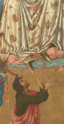 fig. 13 Detail of the girdle dropping into Thomas’s hands