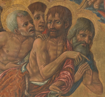 fig. 45 Detail of male saints above the Virgin, to our left, NG 1155