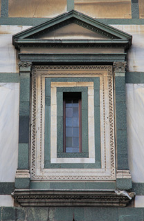 A first-floor window of the Baptistery, Florence.