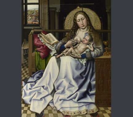 Follower of Robert Campin, 'The Virgin and Child before a Firescreen', about 1440
