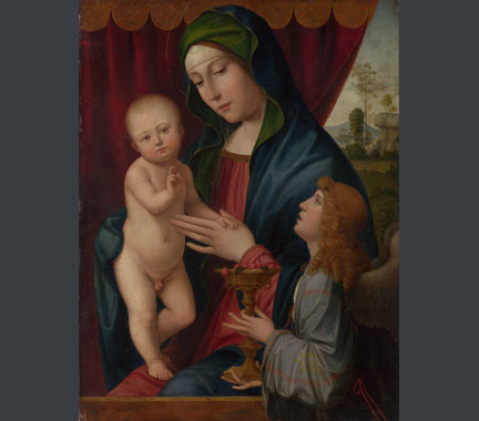 After Francesco Francia, 'The Virgin and Child with an Angel', probably second half of the 19th century