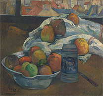Paul Gauguin 'Bowl of Fruit and Tankard before a Window', probably, 1890
