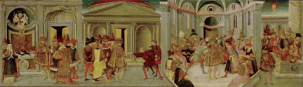 Apollonio di Giovanni: 'Assassination and Funeral of Julius Caesar'.