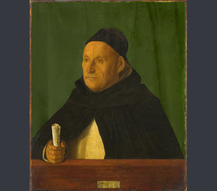 Digitally processed image of Giovanni Bellini, 'A Dominican, with the Attributes of Saint Peter Martyr', about 1490-1500
