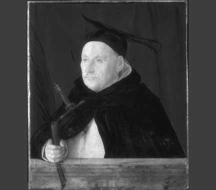 Infra-red Reflectogram of Giovanni Bellini, 'A Dominican, with the Attributes of Saint Peter Martyr', about 1490-1500