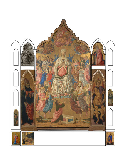 fig. 40 Proposed reconstruction of the Asciano Altarpiece
