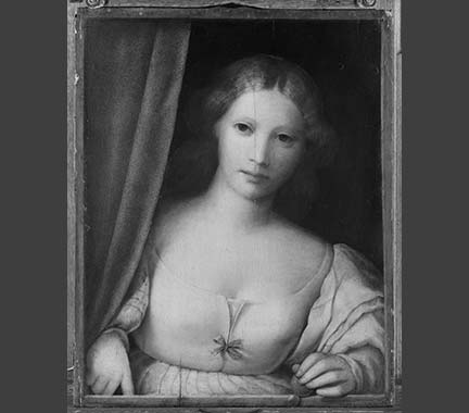 Italian, North, 'Woman at a Window', probably 1510-30, before restoration