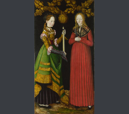 Lucas Cranach the Elder, 'Saints Genevieve and Apollonia', 1506