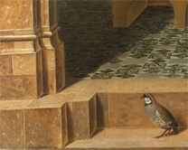 Antonello da Messina: Detail showing the ledge from 'Saint Jerome in his Study'.