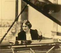 Myra Hess playing the piano
