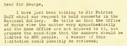 Extract from letter from Director Kenneth Clark to Ministry of Home Security