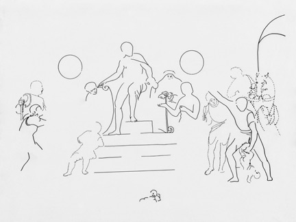 Sebastiano del Piombo: Underdrawing revealing first phase of the composition of 'The Judgement of Solomon'.