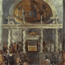 Giulio Romano: Detail of the Solomonic columns from 'The Donation of Rome'.