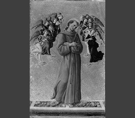 Sandro Botticelli, ‘Saint Francis of Assisi with Angels’, about 1475-80. Before restoration in 1940.