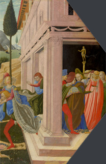 Zanobi Strozzi: Detail of the palace in 'The Abduction of Helen'.